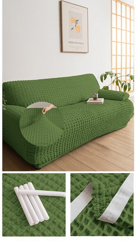 Kamishida Sofa Cover, 2-Seater, With Armrests, Plain, Scandinavian Style, Stretchable, Fit Type, Elastic Material Stretches Well, Anti-Slip, Soft, Prevents Scratches for Dogs and Cats, Super Convenient, Suitable for All Seasons (MOGN)