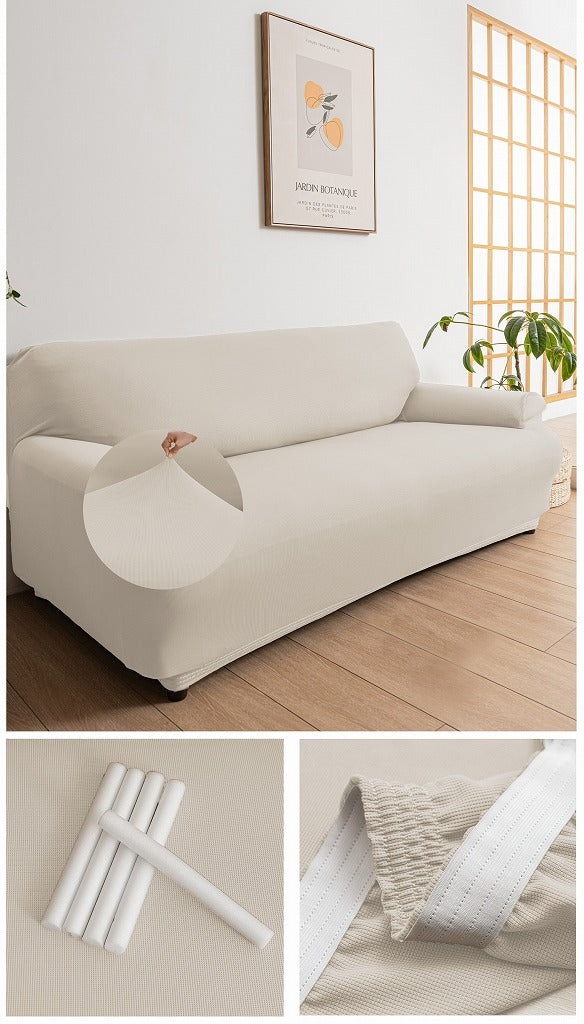【ペット対応】抗菌防臭＆撥水加工！縦横ストレッチ ミニワッフルソファーカバー（全3色／傷汚れ防止／固定棒付き）SF5