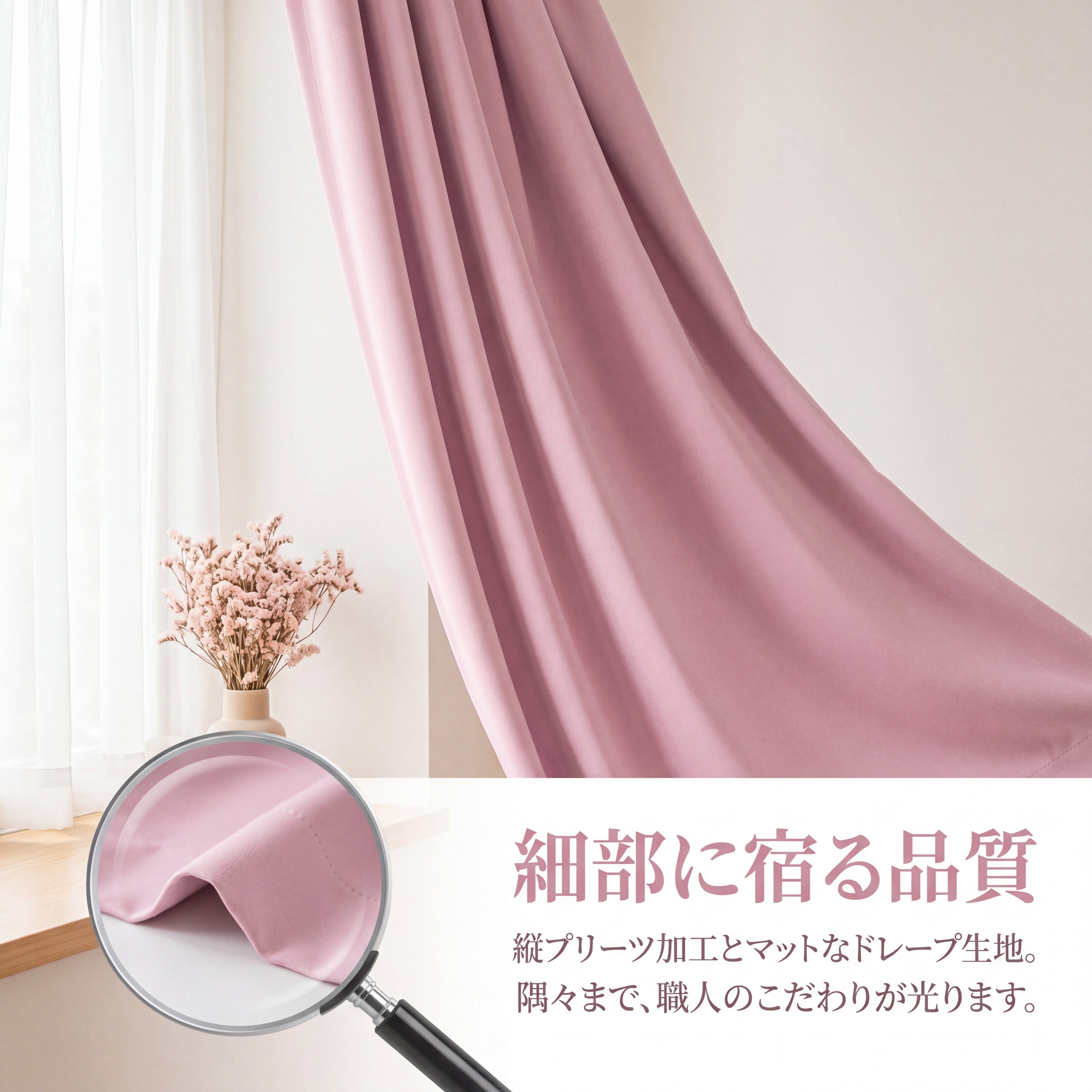 バルーンフリルカーテン 姫系 ピンク 2 級遮光 遮熱 保温 防音 既製 36 サイズ 長さ調整 D33