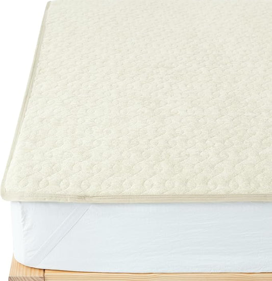 パイル地 吸湿速乾 敷きパッド シングル オールシーズン 洗える タオル地 ベッドパッド ふんわり サラサラ 四隅にゴム付き おぼろストライプ しきぱっと