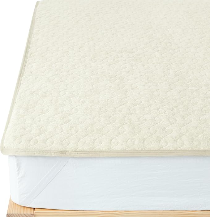 パイル地 吸湿速乾 敷きパッド シングル オールシーズン 洗える タオル地 ベッドパッド ふんわり サラサラ 四隅にゴム付き おぼろストライプ しきぱっと