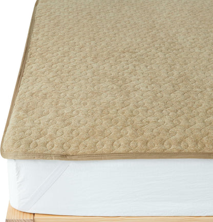 パイル地 吸湿速乾 敷きパッド シングル オールシーズン 洗える タオル地 ベッドパッド ふんわり サラサラ 四隅にゴム付き おぼろストライプ しきぱっと