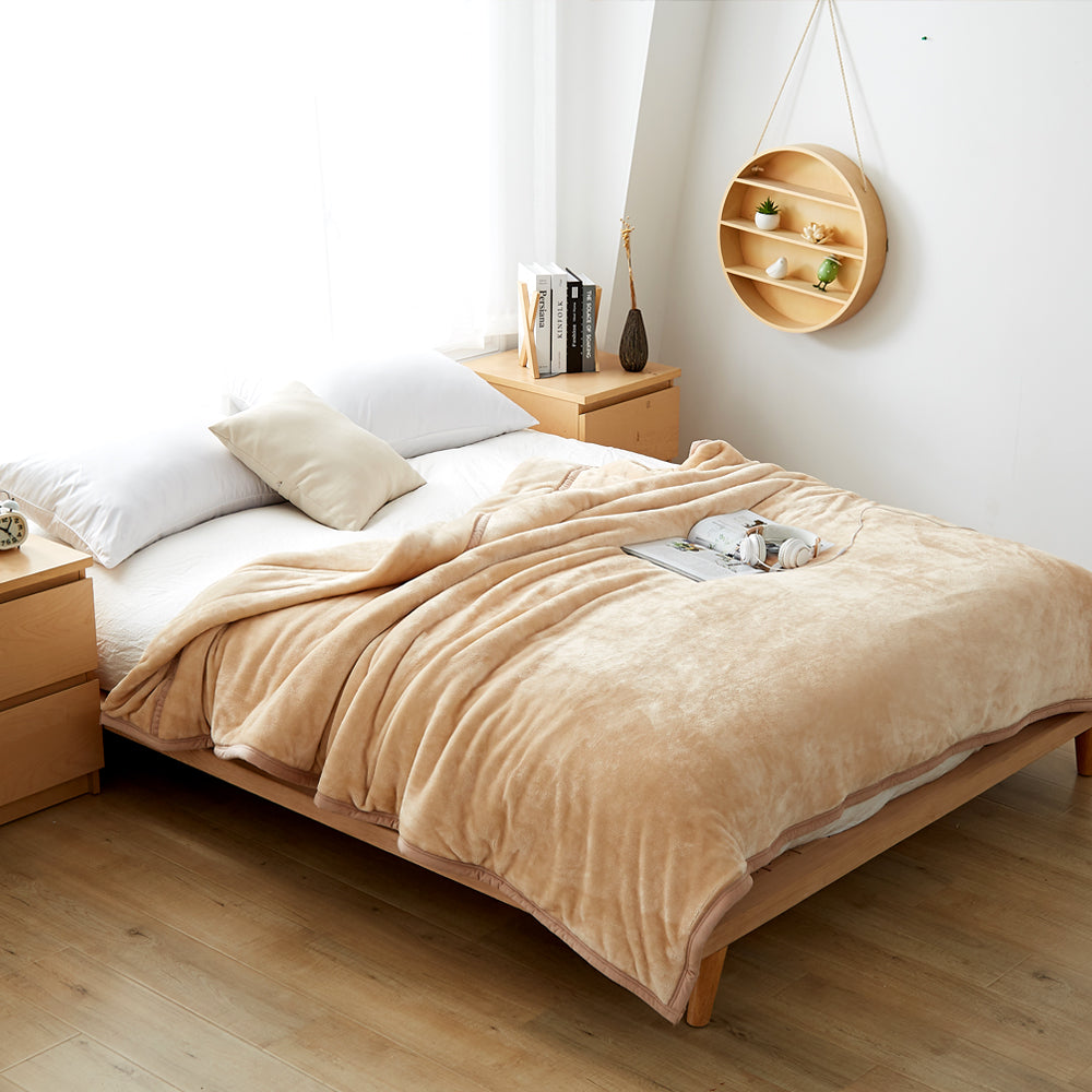 ブランケット 冬用 [暖かくて肌触り抜群] ブランケット シングル ふわふわ 軽量 柔らかい 洗える オールシーズン (ライトブラウン)