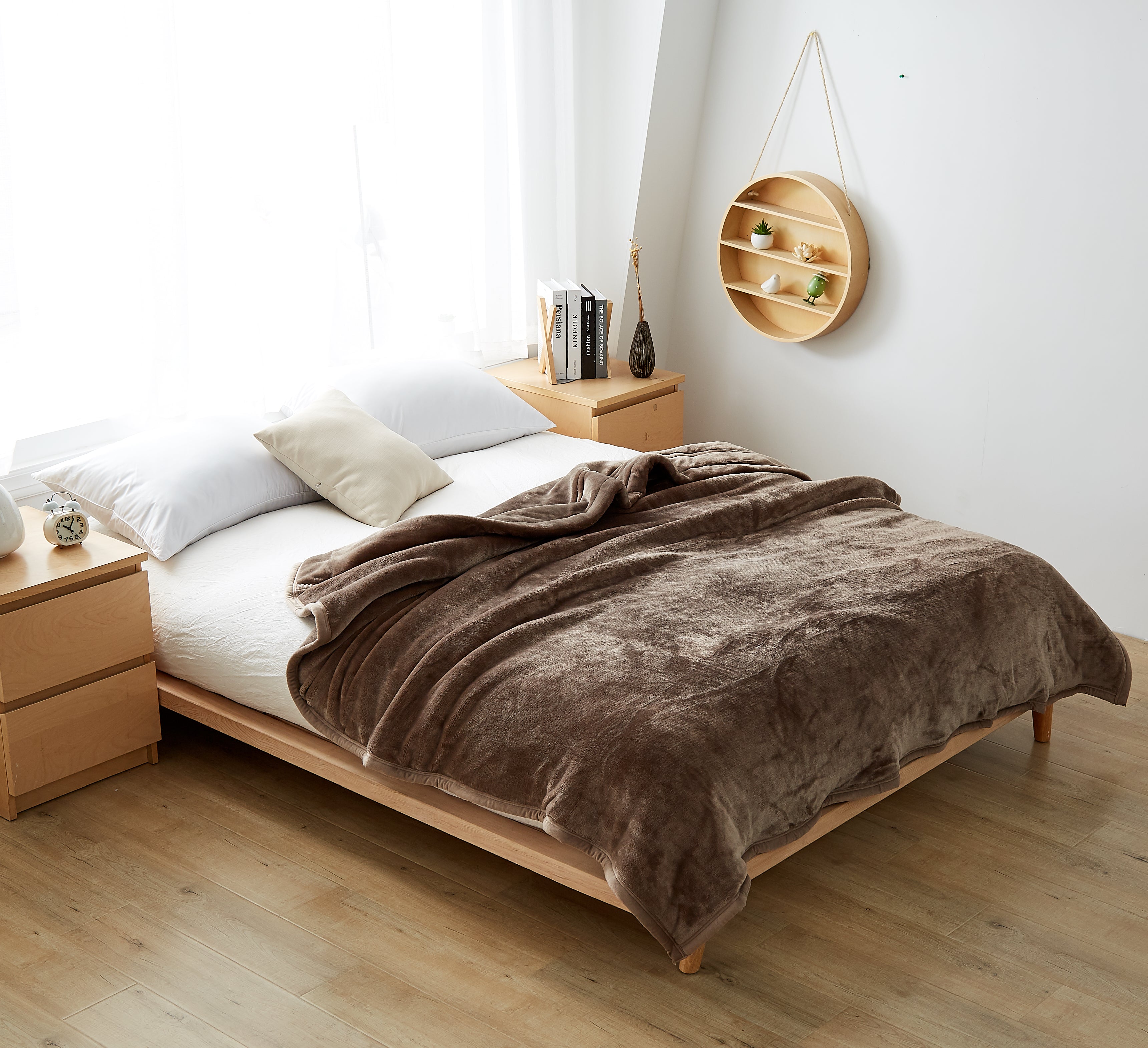 ブランケット 冬用 [暖かくて肌触り抜群] ブランケット シングル ふわふわ 軽量 柔らかい 洗える オールシーズン ダークブラウン)