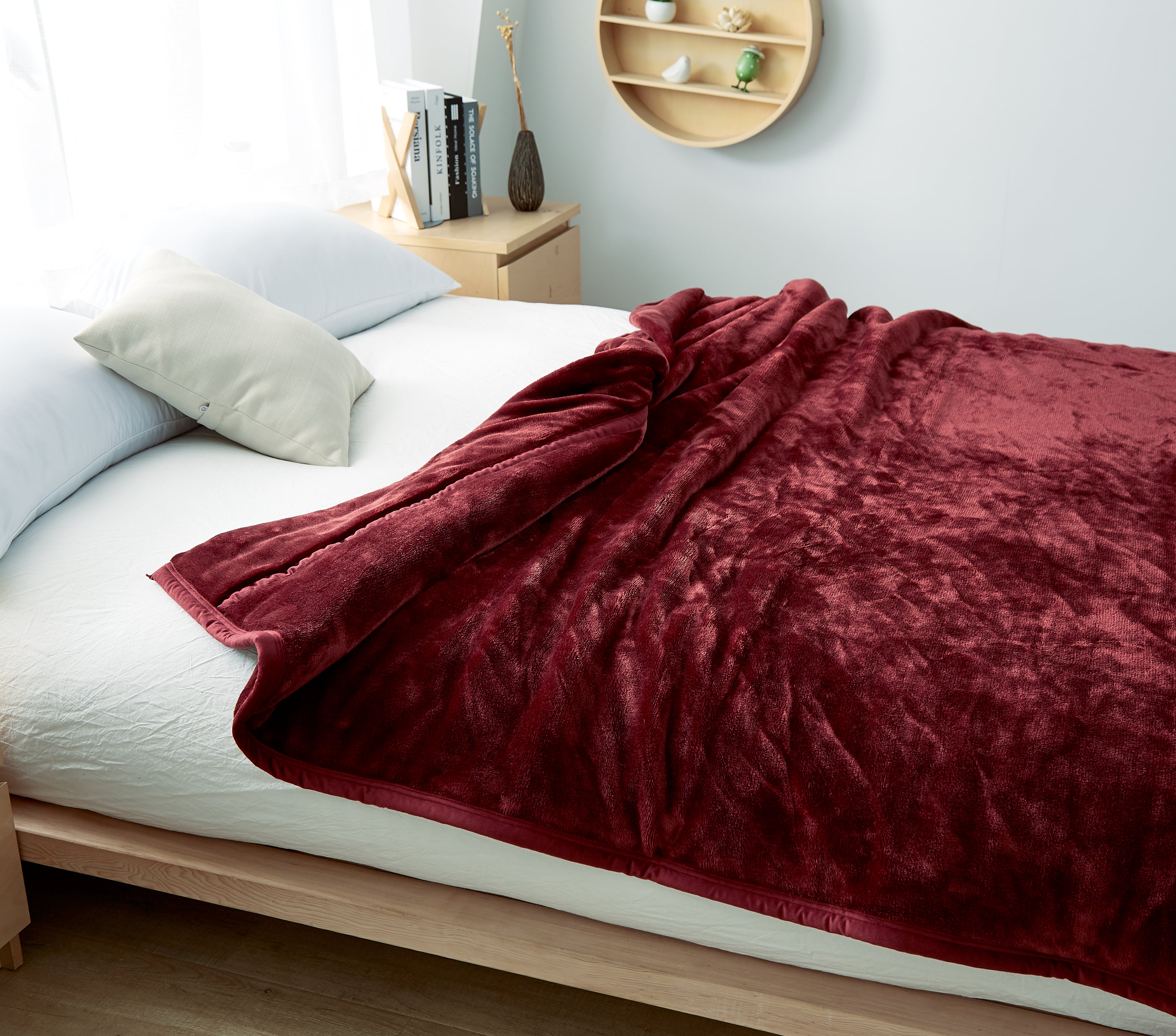 ブランケット 冬用 [暖かくて肌触り抜群] ブランケット シングル ふわふわ 軽量 柔らかい 洗える オールシーズン (クラレット）