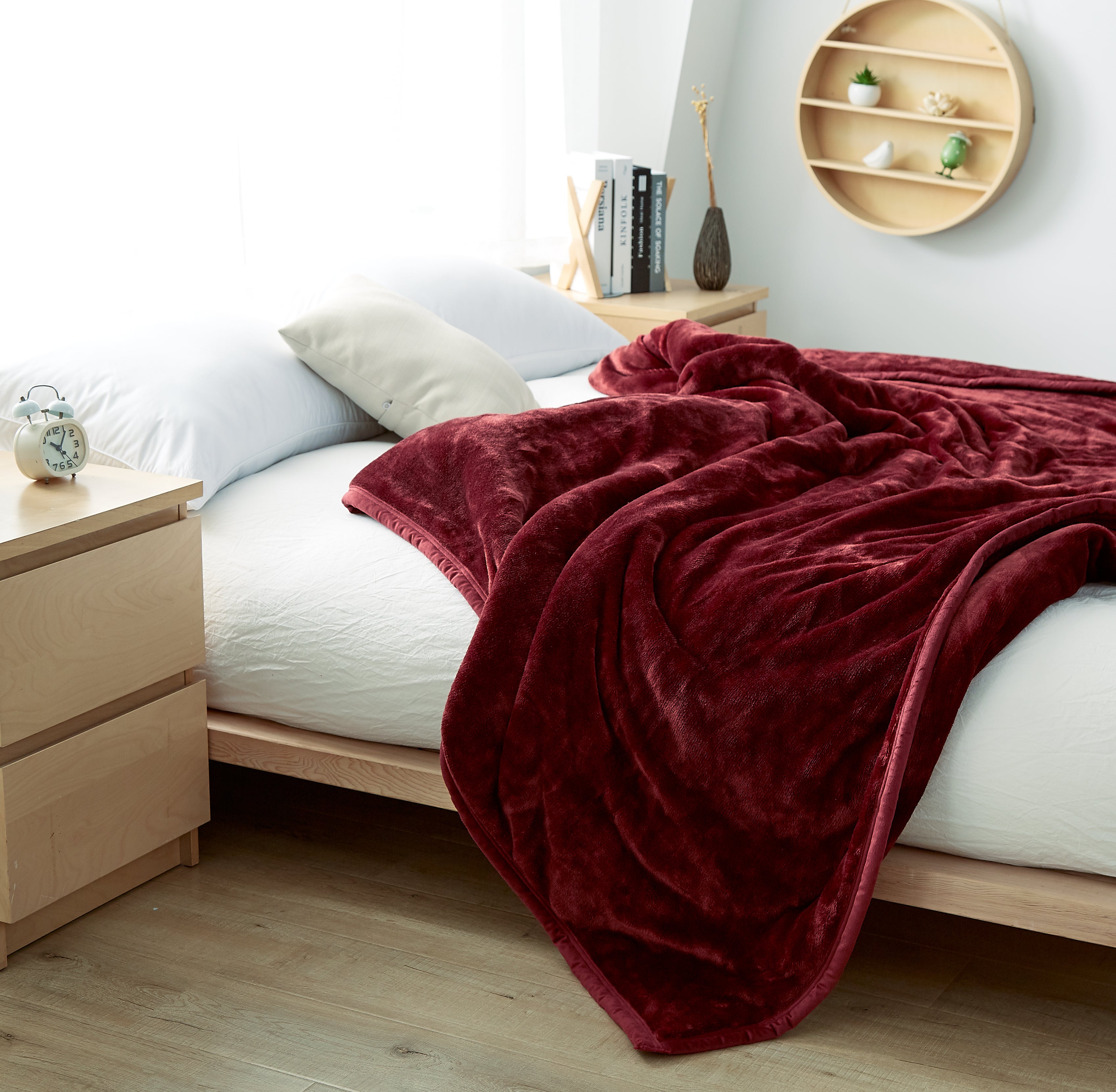 ブランケット 冬用 [暖かくて肌触り抜群] ブランケット シングル ふわふわ 軽量 柔らかい 洗える オールシーズン (クラレット）