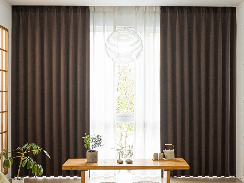 D-１８防炎フルダル1級遮光・形状記憶 ）ブラウン