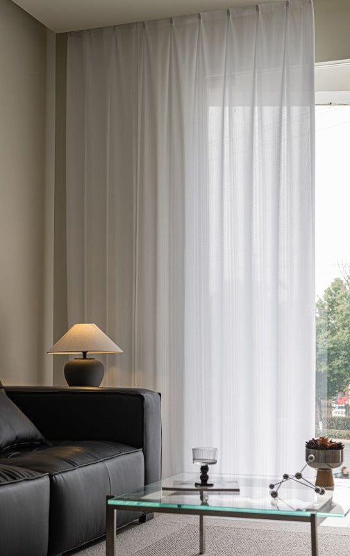 R-3　人気のエコリエ・ホワイトレース・柄出しストライプ。　遮熱・保温・UVカット・遮像