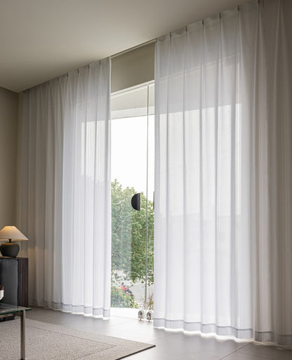 R-3　人気のエコリエ・ホワイトレース・柄出しストライプ。　遮熱・保温・UVカット・遮像