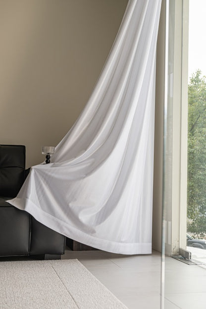 R-3　人気のエコリエ・ホワイトレース・柄出しストライプ。　遮熱・保温・UVカット・遮像