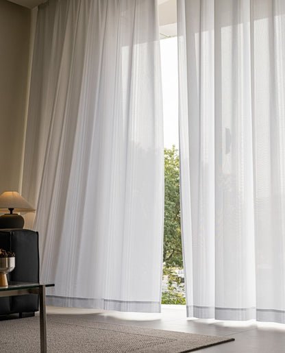 R-3　人気のエコリエ・ホワイトレース・柄出しストライプ。　遮熱・保温・UVカット・遮像