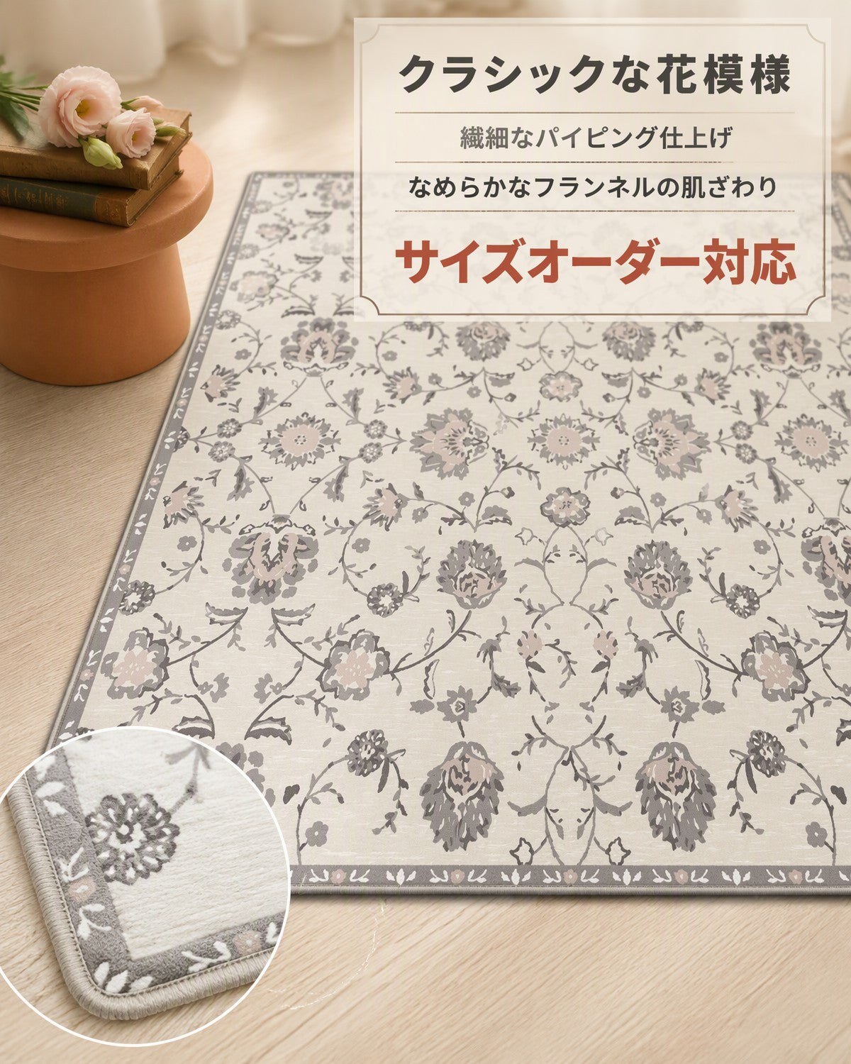 レトロフラワー レトロ花柄 フロアマット 20mm 吸水 防滑 - 画像 6