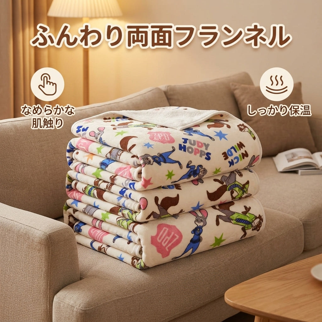 ズートピア ニック＆ジュディ ベビーケット 70×100cm - 画像2