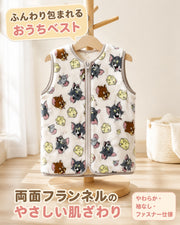 トムとジェリー チーズ柄 キッズジップアップベスト - 画像1