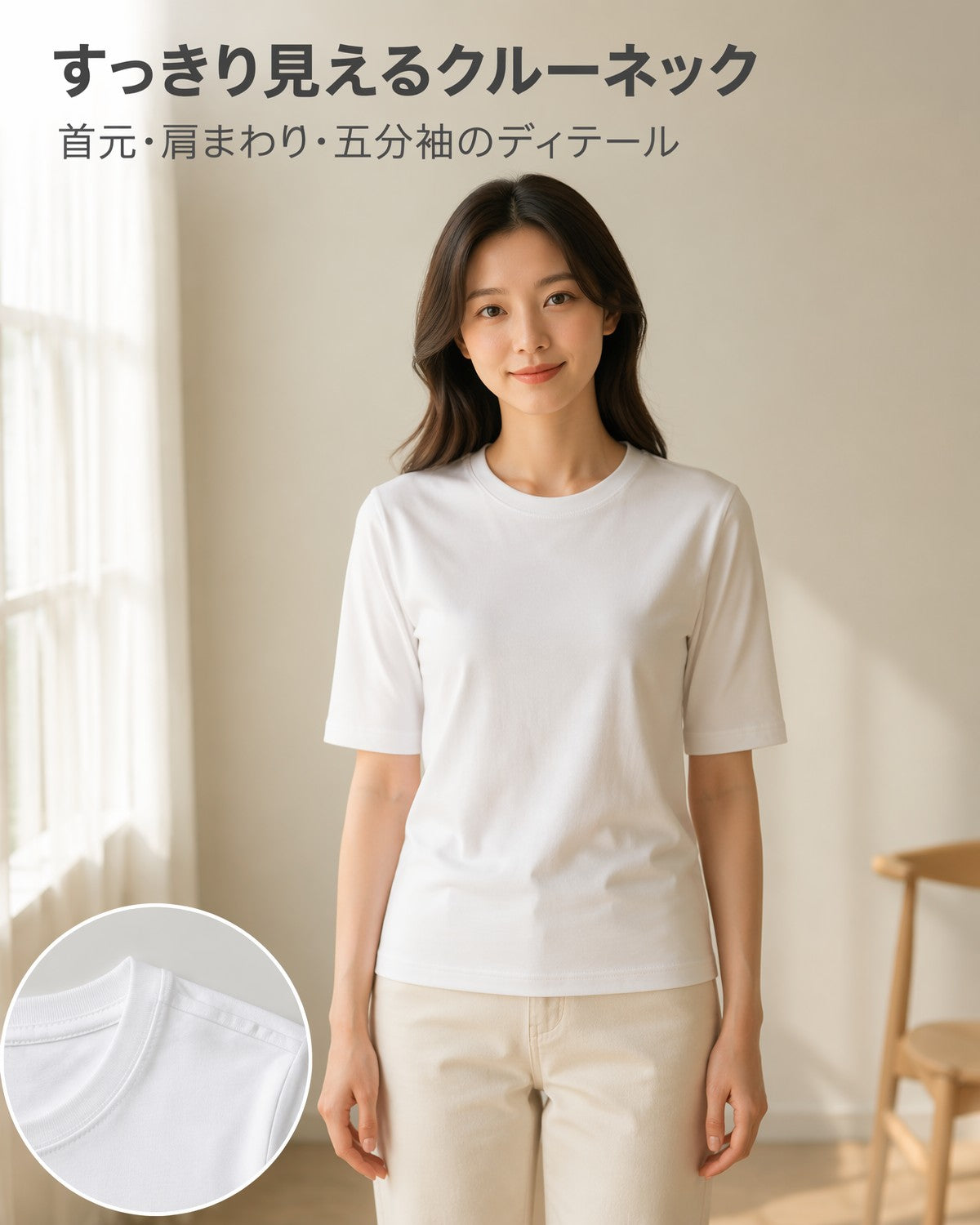 230G コットン リラックスフィット ドロップショルダー 半袖 ベーシック Tシャツ 2604 - 画像 4