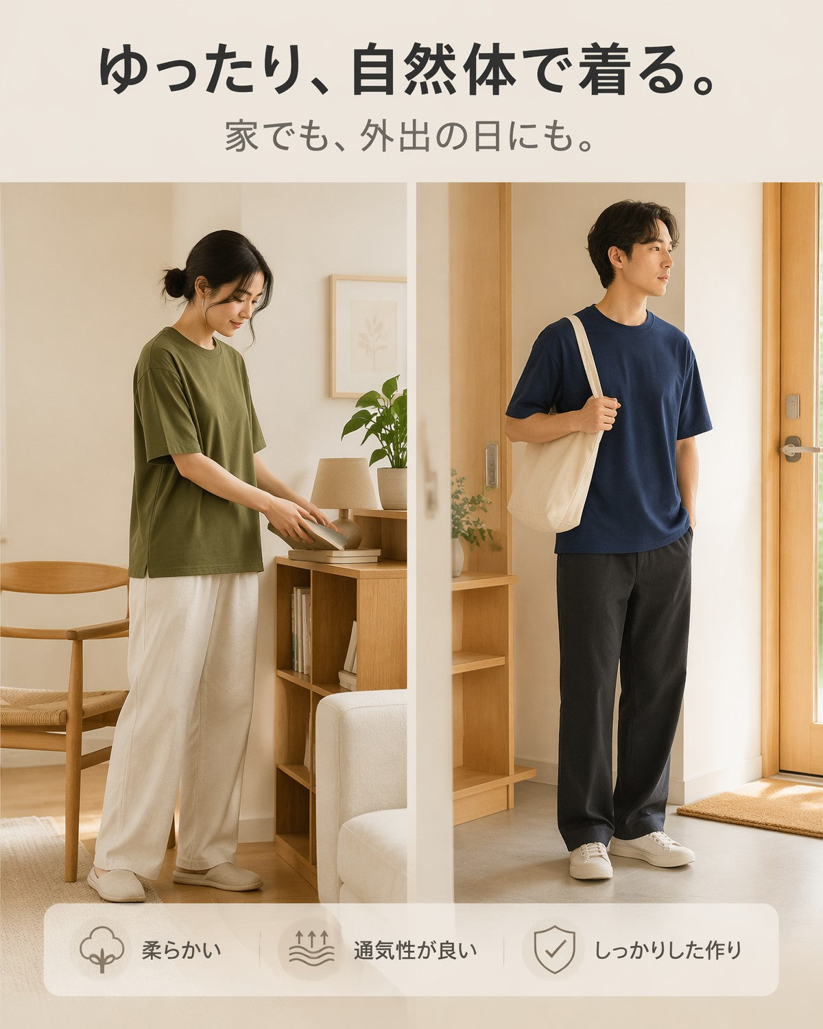 200G コットン92% ポリウレタン5% ナイロン3% セットインスリーブ スリムフィット 五分袖 2605 - 画像 3